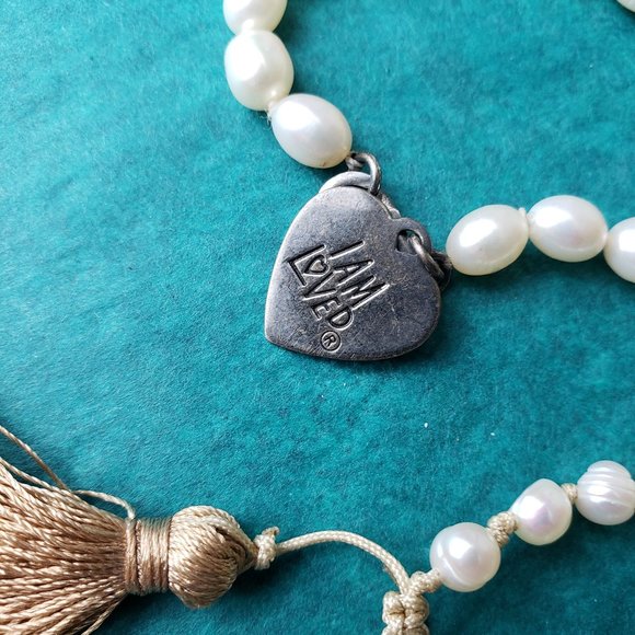 2/15$ Lot of 2 white freshwater pearl bracelet - Picture 3 of 5